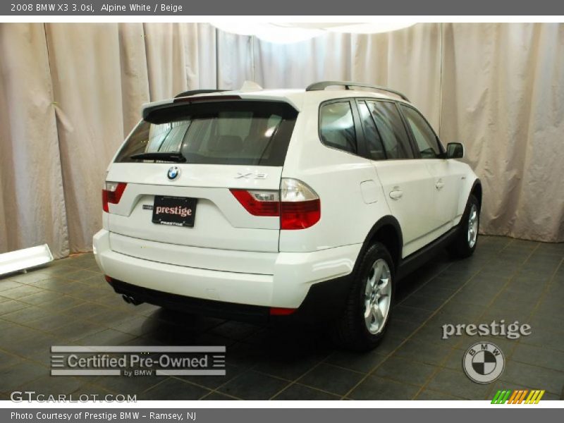 Alpine White / Beige 2008 BMW X3 3.0si