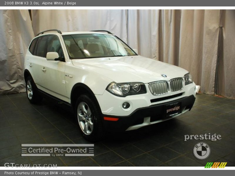 Alpine White / Beige 2008 BMW X3 3.0si