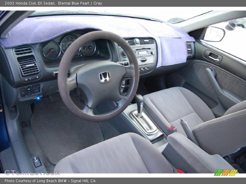 Eternal Blue Pearl / Gray 2003 Honda Civic EX Sedan