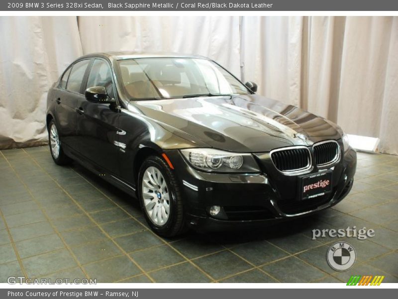 Black Sapphire Metallic / Coral Red/Black Dakota Leather 2009 BMW 3 Series 328xi Sedan