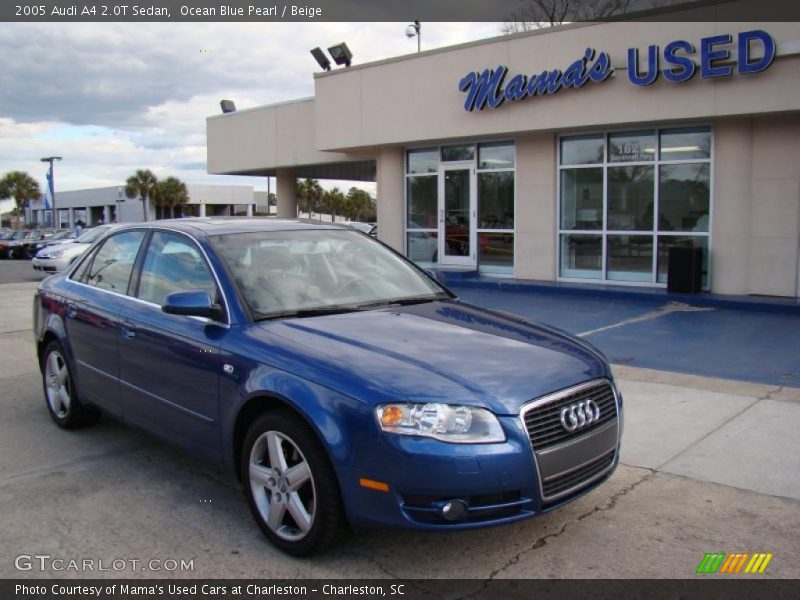 Ocean Blue Pearl / Beige 2005 Audi A4 2.0T Sedan
