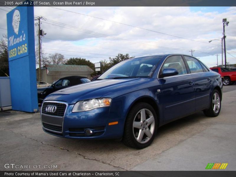 Ocean Blue Pearl / Beige 2005 Audi A4 2.0T Sedan