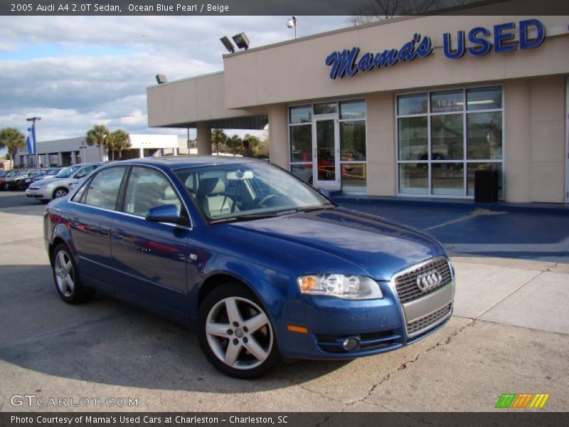 Ocean Blue Pearl / Beige 2005 Audi A4 2.0T Sedan
