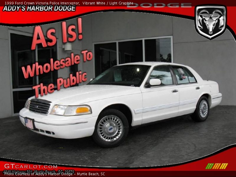 Vibrant White / Light Graphite 1999 Ford Crown Victoria Police Interceptor