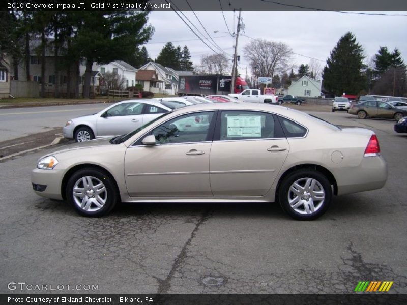 Gold Mist Metallic / Neutral 2010 Chevrolet Impala LT
