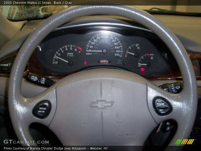 Black / Gray 2003 Chevrolet Malibu LS Sedan