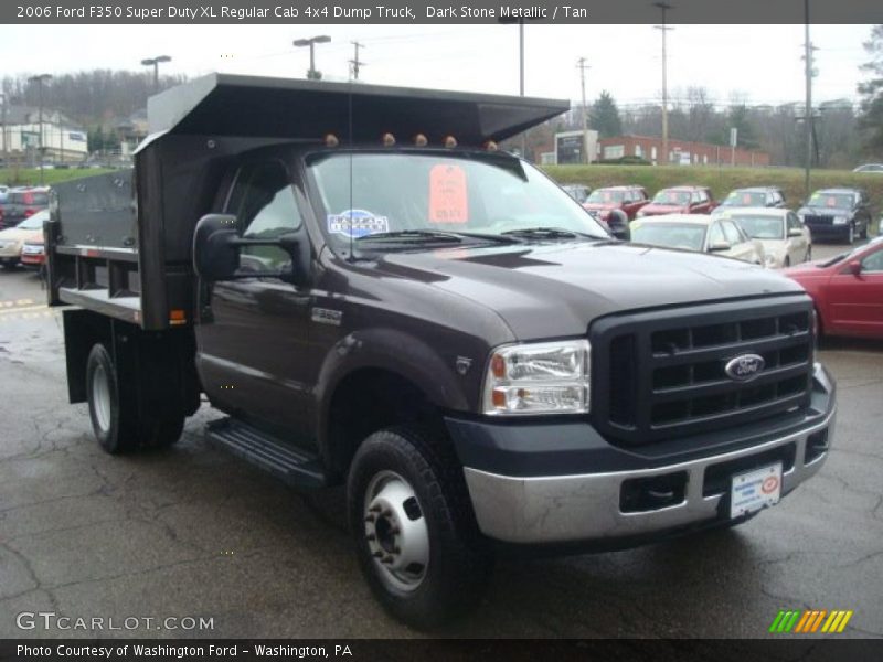 Dark Stone Metallic / Tan 2006 Ford F350 Super Duty XL Regular Cab 4x4 Dump Truck