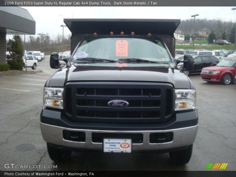 Dark Stone Metallic / Tan 2006 Ford F350 Super Duty XL Regular Cab 4x4 Dump Truck