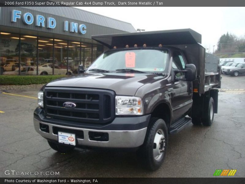 Dark Stone Metallic / Tan 2006 Ford F350 Super Duty XL Regular Cab 4x4 Dump Truck