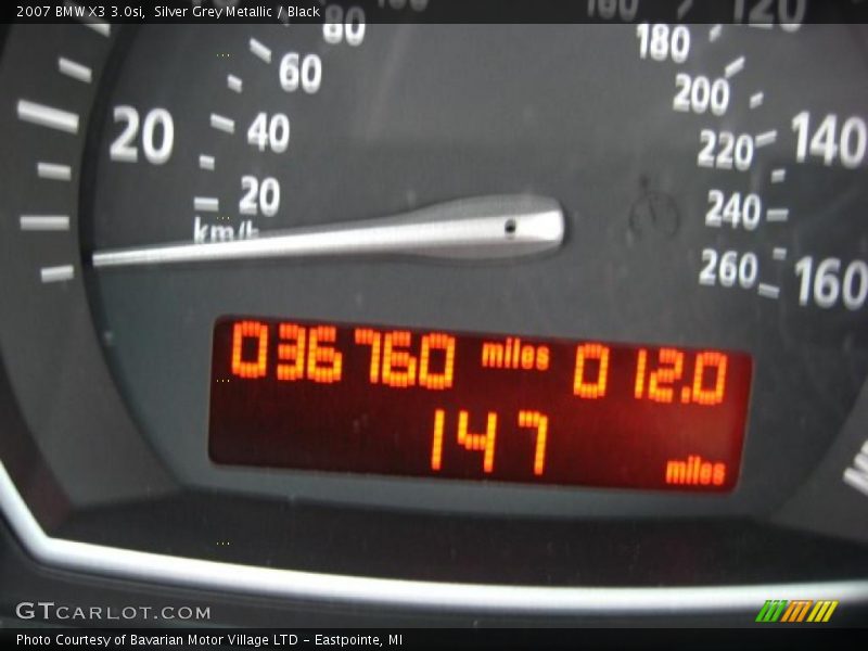 Silver Grey Metallic / Black 2007 BMW X3 3.0si