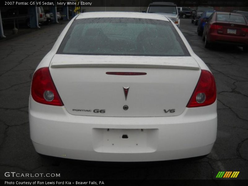 Ivory White / Ebony 2007 Pontiac G6 V6 Sedan