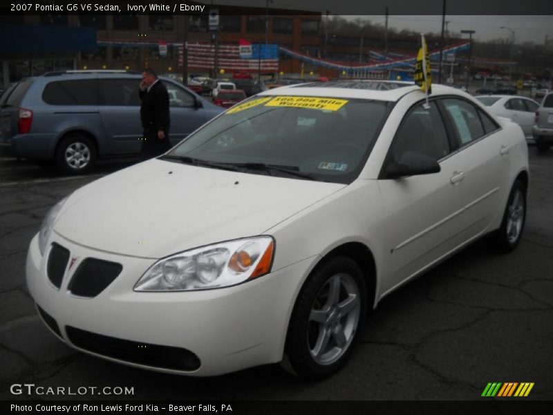 Ivory White / Ebony 2007 Pontiac G6 V6 Sedan