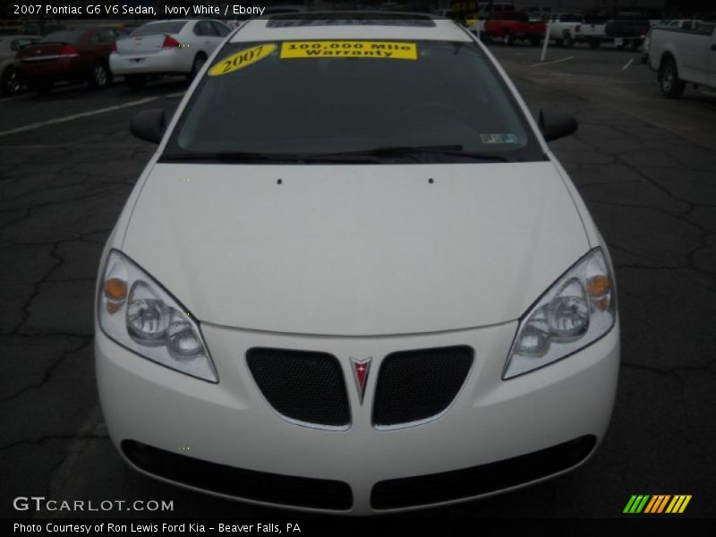Ivory White / Ebony 2007 Pontiac G6 V6 Sedan