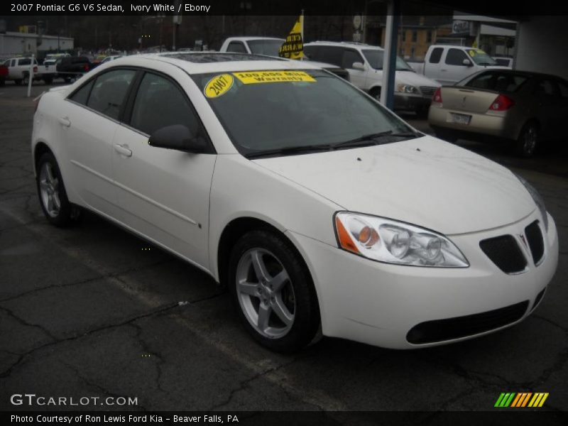Ivory White / Ebony 2007 Pontiac G6 V6 Sedan