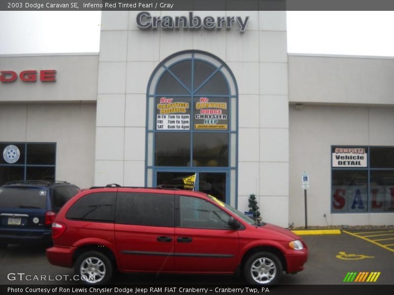 Inferno Red Tinted Pearl / Gray 2003 Dodge Caravan SE