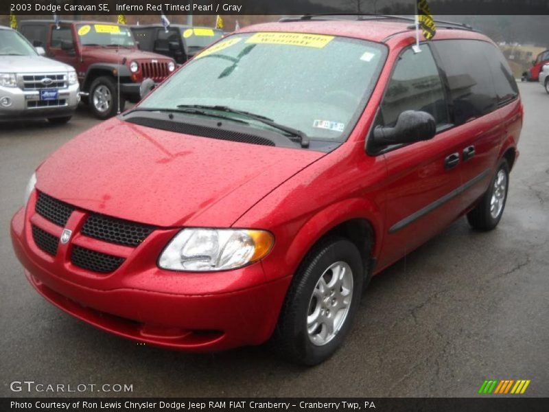 Inferno Red Tinted Pearl / Gray 2003 Dodge Caravan SE