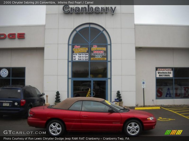 Inferno Red Pearl / Camel 2000 Chrysler Sebring JXi Convertible