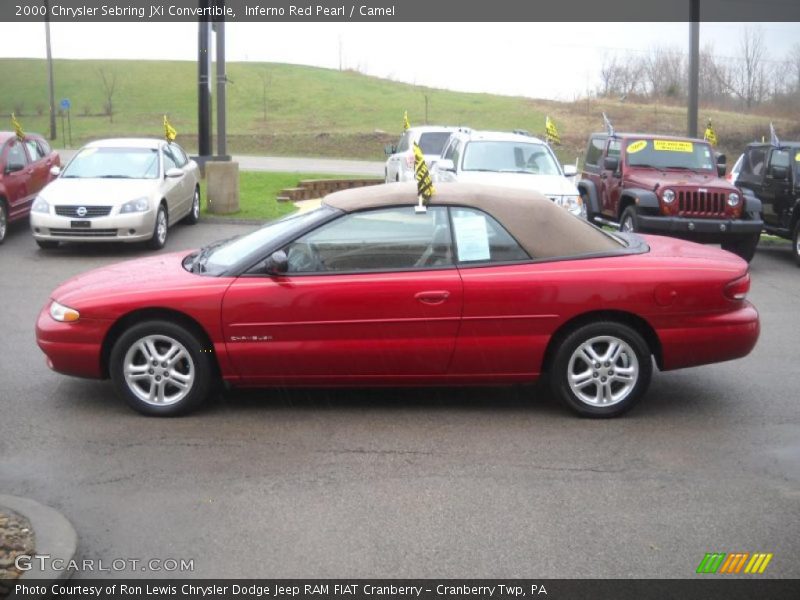 Inferno Red Pearl / Camel 2000 Chrysler Sebring JXi Convertible