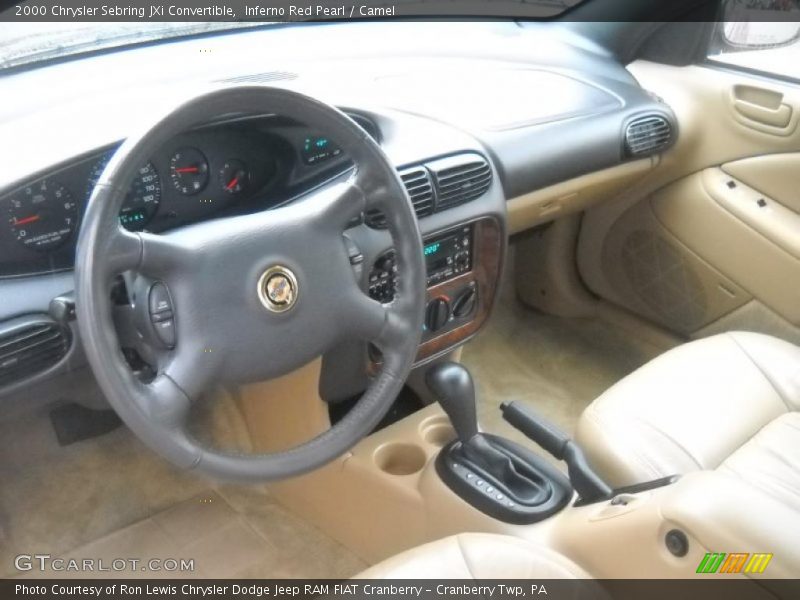 Inferno Red Pearl / Camel 2000 Chrysler Sebring JXi Convertible
