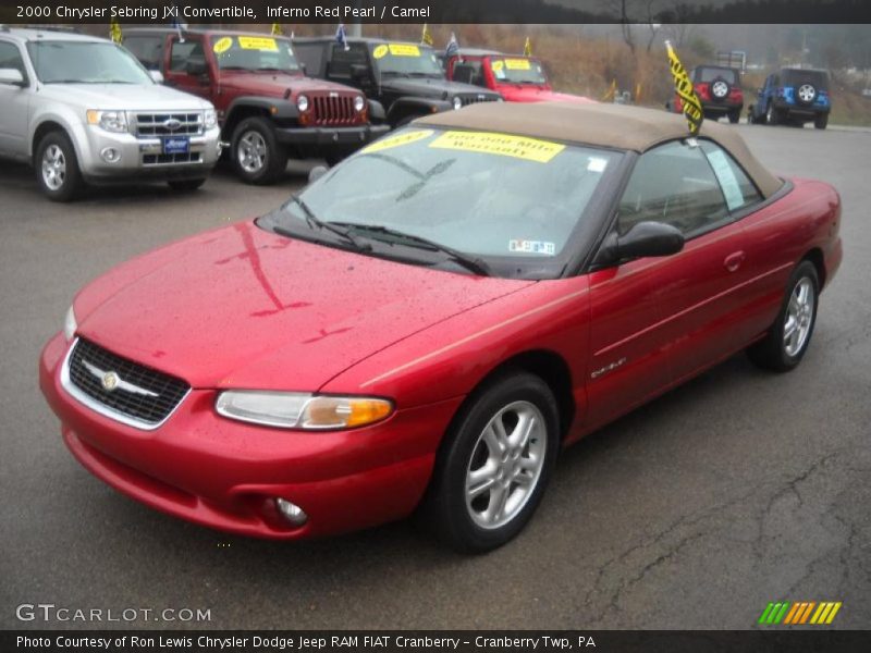 Inferno Red Pearl / Camel 2000 Chrysler Sebring JXi Convertible