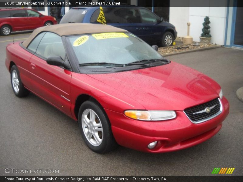 Inferno Red Pearl / Camel 2000 Chrysler Sebring JXi Convertible