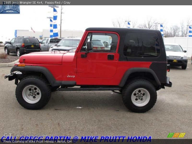 Poppy Red / Gray 1995 Jeep Wrangler SE 4x4