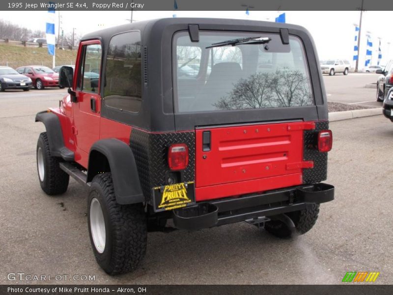 Poppy Red / Gray 1995 Jeep Wrangler SE 4x4