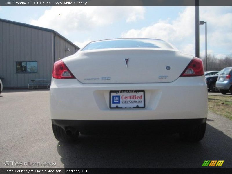 Ivory White / Ebony 2007 Pontiac G6 GT Coupe