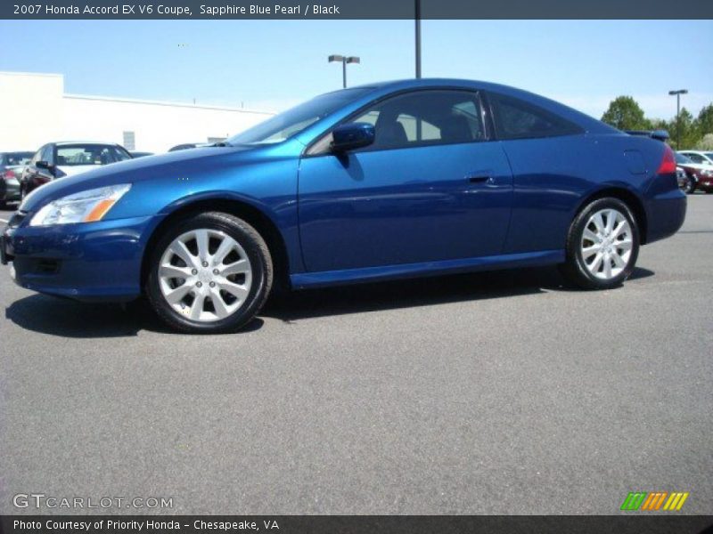 Sapphire Blue Pearl / Black 2007 Honda Accord EX V6 Coupe