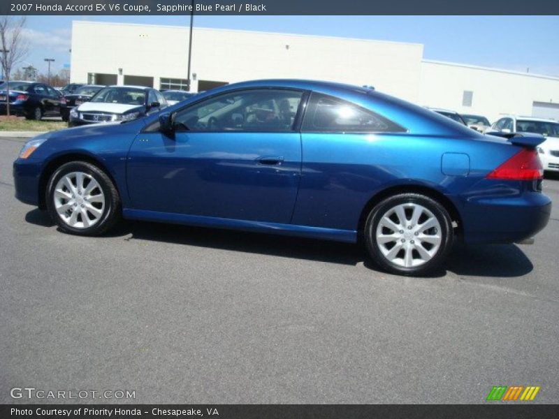 Sapphire Blue Pearl / Black 2007 Honda Accord EX V6 Coupe
