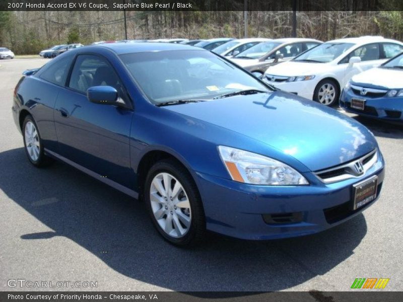 Sapphire Blue Pearl / Black 2007 Honda Accord EX V6 Coupe