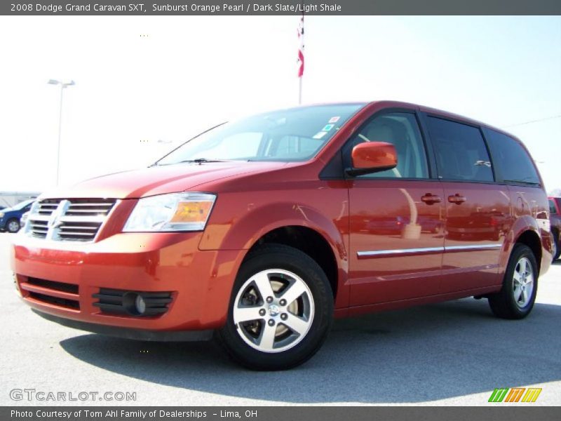 Sunburst Orange Pearl / Dark Slate/Light Shale 2008 Dodge Grand Caravan SXT
