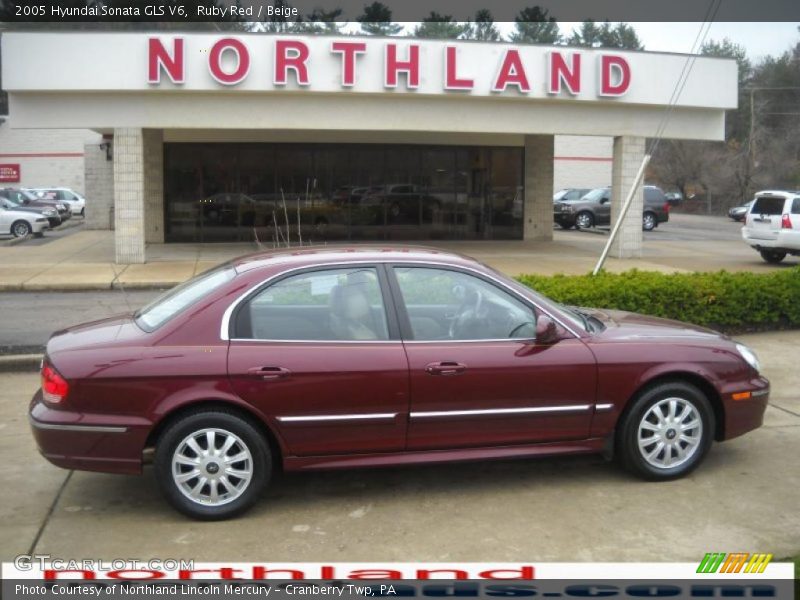 Ruby Red / Beige 2005 Hyundai Sonata GLS V6