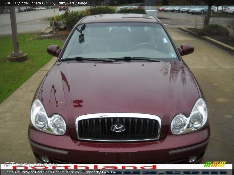 Ruby Red / Beige 2005 Hyundai Sonata GLS V6