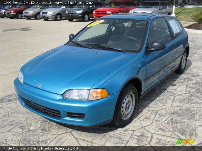 Harvard Blue Pearl / Gray 1992 Honda Civic DX Hatchback