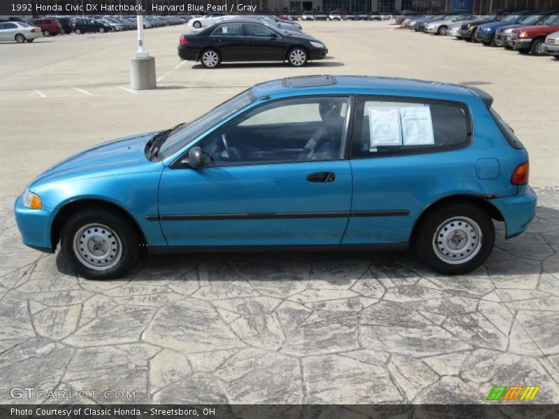 Harvard Blue Pearl / Gray 1992 Honda Civic DX Hatchback