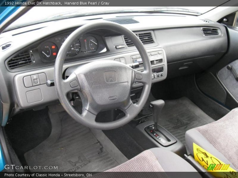 Harvard Blue Pearl / Gray 1992 Honda Civic DX Hatchback