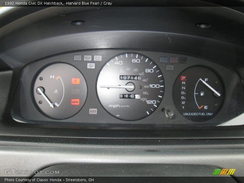 Harvard Blue Pearl / Gray 1992 Honda Civic DX Hatchback