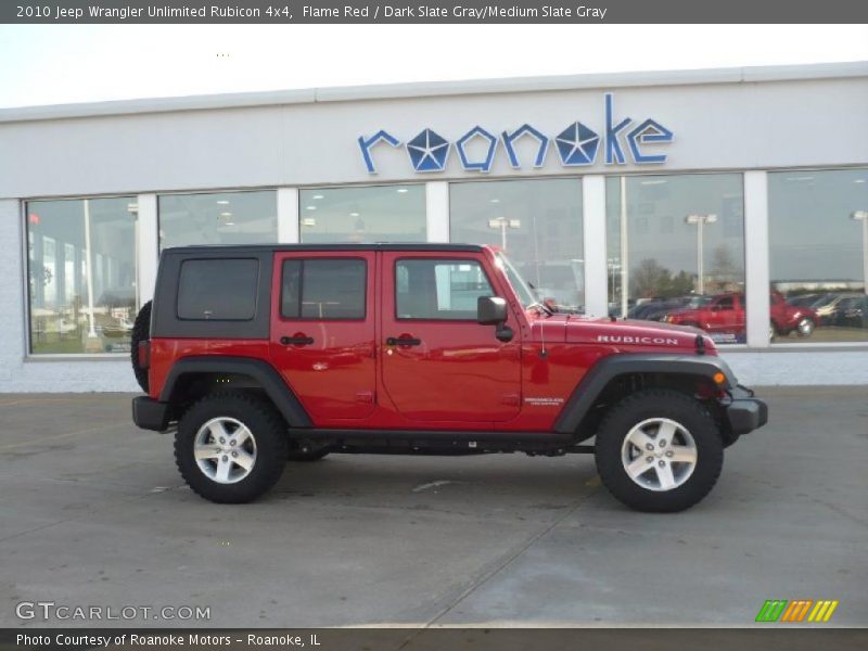 Flame Red / Dark Slate Gray/Medium Slate Gray 2010 Jeep Wrangler Unlimited Rubicon 4x4