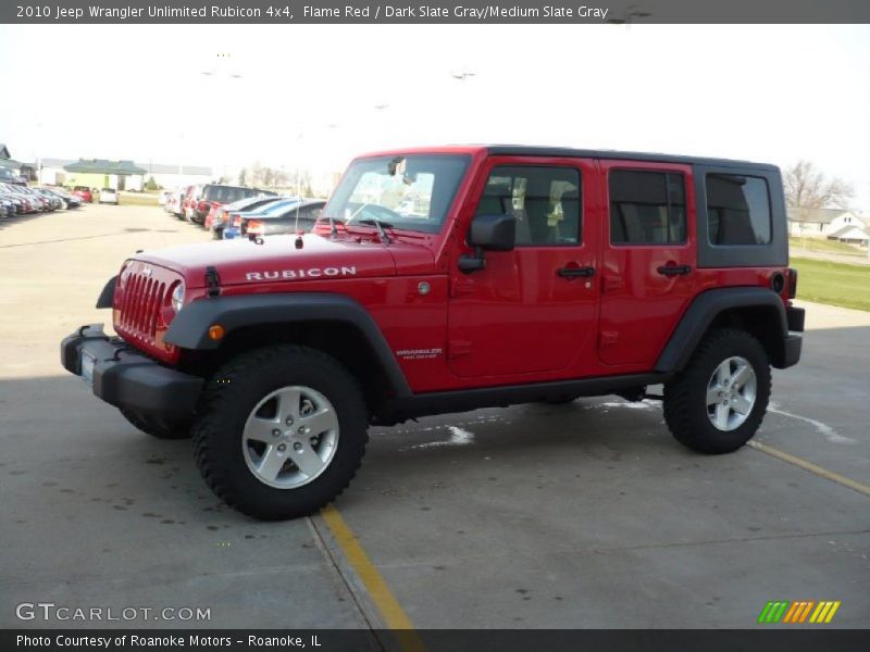 Flame Red / Dark Slate Gray/Medium Slate Gray 2010 Jeep Wrangler Unlimited Rubicon 4x4