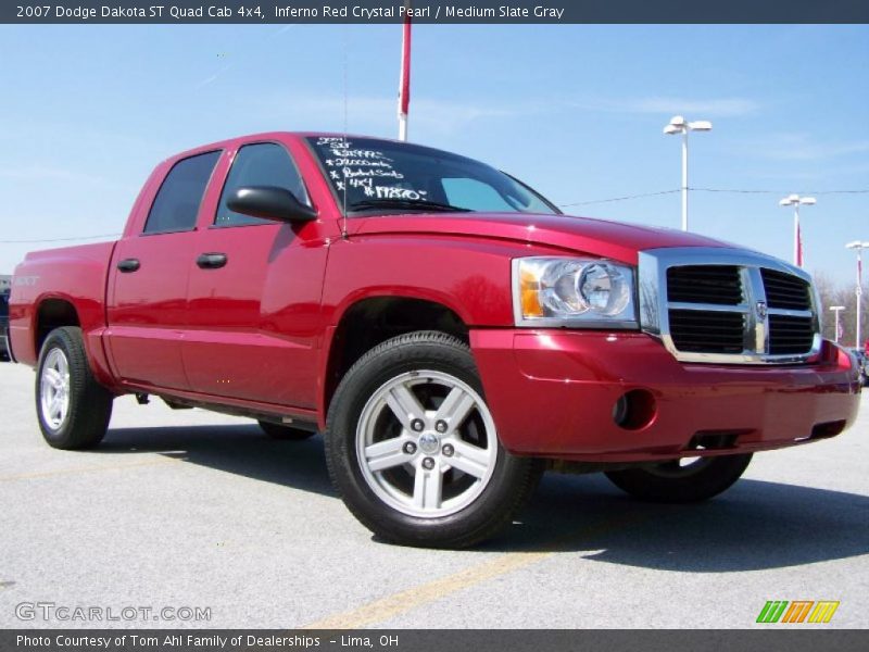 Inferno Red Crystal Pearl / Medium Slate Gray 2007 Dodge Dakota ST Quad Cab 4x4