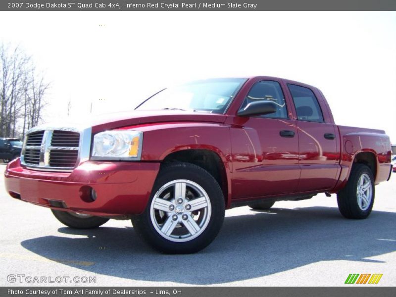 Inferno Red Crystal Pearl / Medium Slate Gray 2007 Dodge Dakota ST Quad Cab 4x4