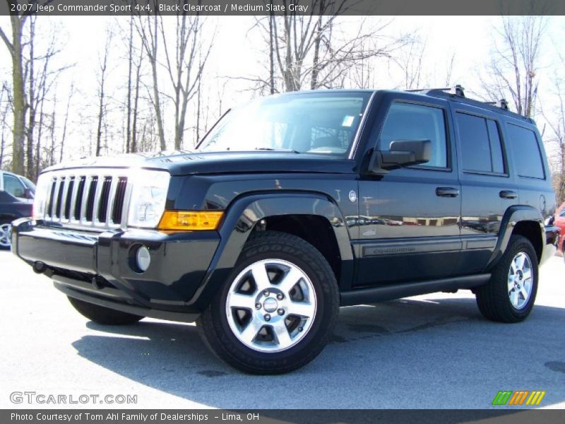 Black Clearcoat / Medium Slate Gray 2007 Jeep Commander Sport 4x4