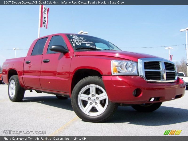 Inferno Red Crystal Pearl / Medium Slate Gray 2007 Dodge Dakota SXT Quad Cab 4x4
