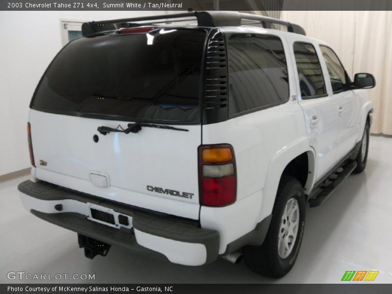Summit White / Tan/Neutral 2003 Chevrolet Tahoe Z71 4x4