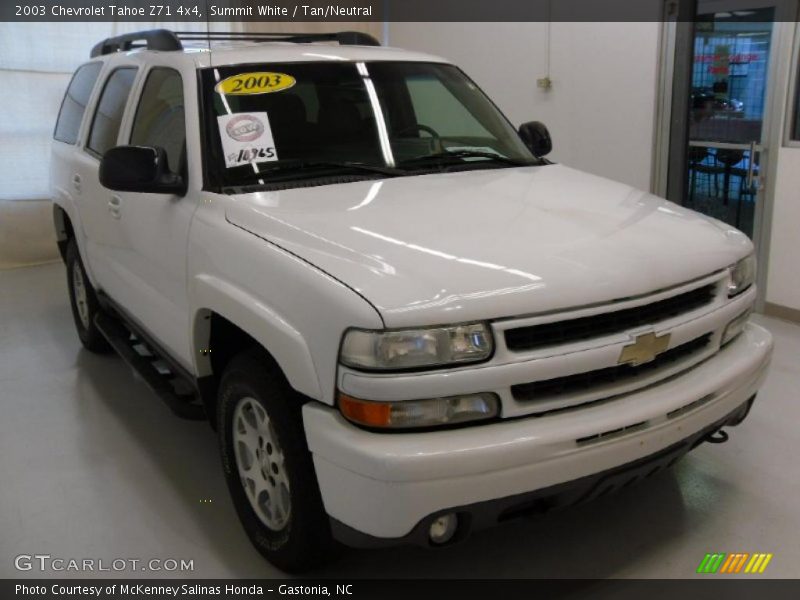 Summit White / Tan/Neutral 2003 Chevrolet Tahoe Z71 4x4