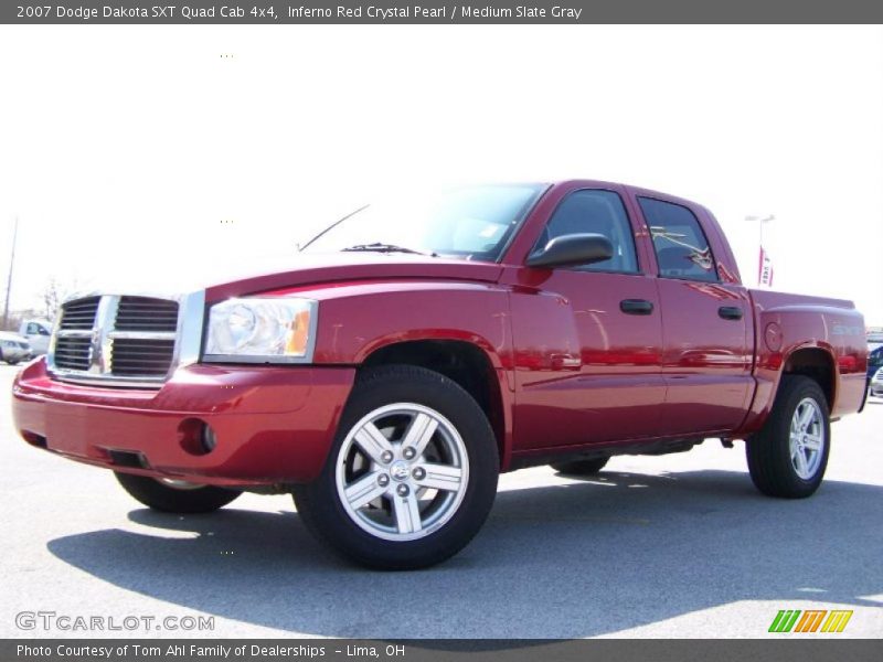 Inferno Red Crystal Pearl / Medium Slate Gray 2007 Dodge Dakota SXT Quad Cab 4x4