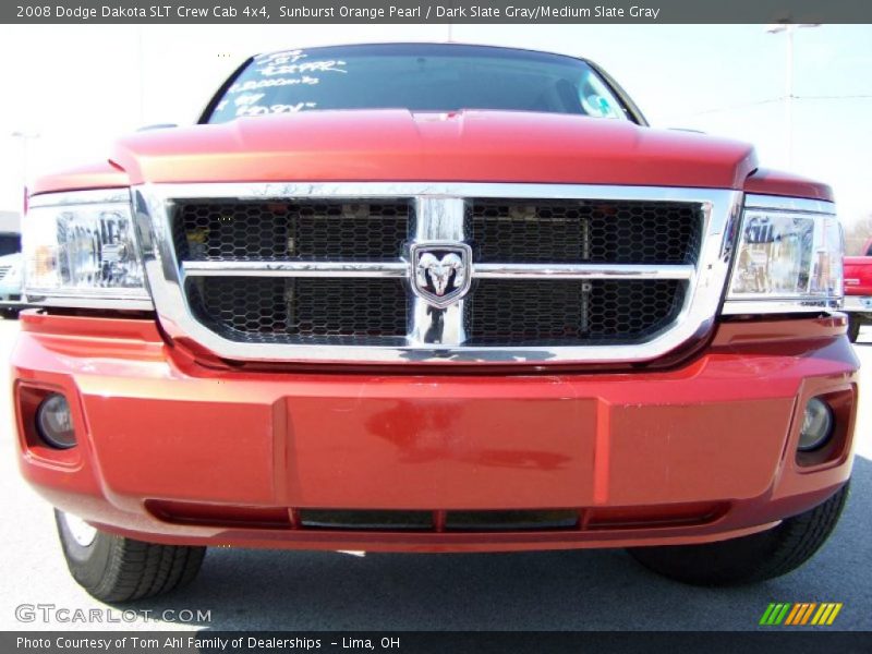 Sunburst Orange Pearl / Dark Slate Gray/Medium Slate Gray 2008 Dodge Dakota SLT Crew Cab 4x4