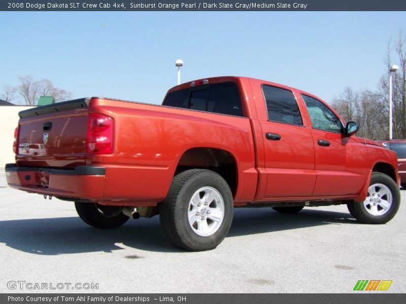 Sunburst Orange Pearl / Dark Slate Gray/Medium Slate Gray 2008 Dodge Dakota SLT Crew Cab 4x4