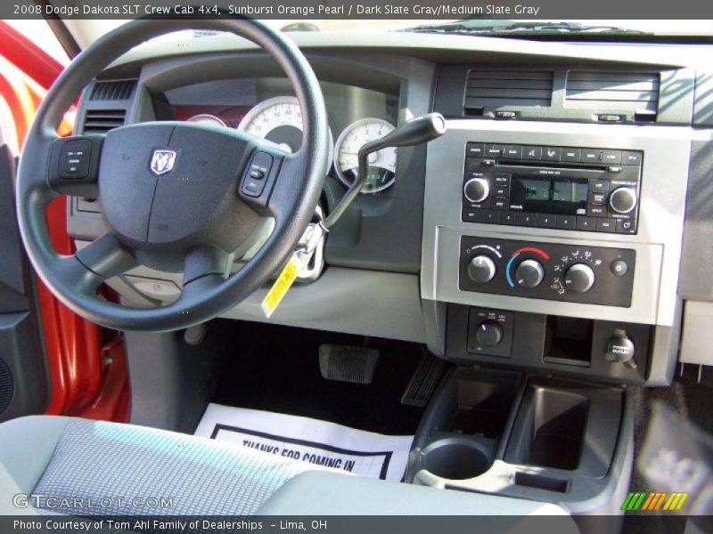 Sunburst Orange Pearl / Dark Slate Gray/Medium Slate Gray 2008 Dodge Dakota SLT Crew Cab 4x4